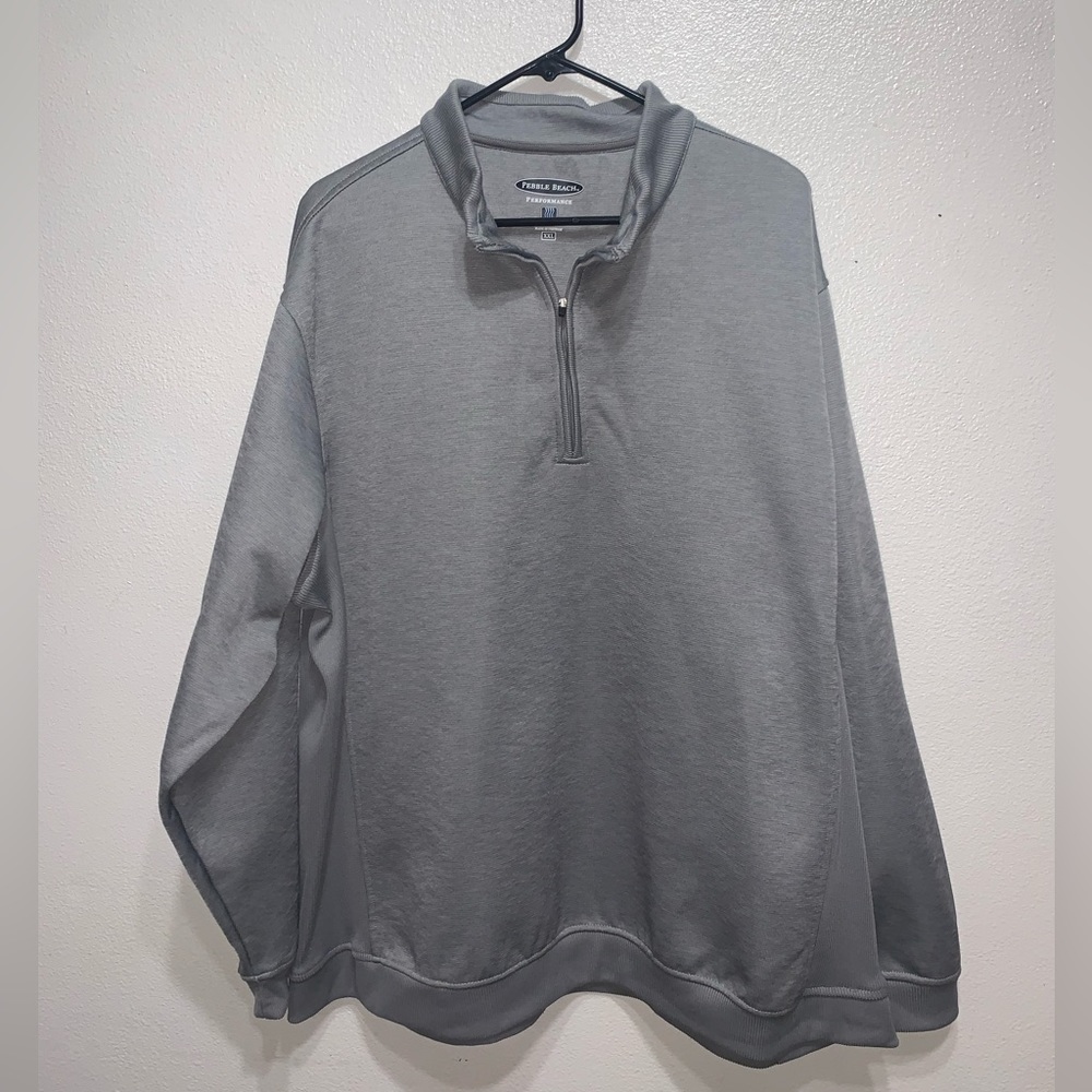 Gray Pebble Beach Performance 1/4 Zip Sweatshirt Toyota Logo Size XXL